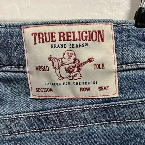 True Religion Jeans Womens 27 Blue Denim Mid Rise Super Skinny Stretch Fabric - Picture 7 of 10